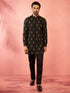 Men's Black Fine Satin Kurta with Cotton Lycra Pant